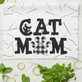Katzenpawprint Mama mit Katzenhaaren Geschirrtuch (Gefaltet)