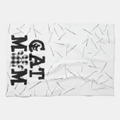 Katzenpawprint Mama mit Katzenhaaren Geschirrtuch (Horizontal)