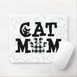 Katzenpawprint Mama mit Katzenhaaren Mousepad