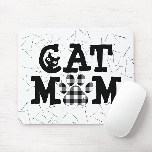 Katzenpawprint Mama mit Katzenhaaren Mousepad (Mit Mouse)
