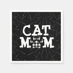 Katzenpawprint Mama mit Katzenhaaren Serviette