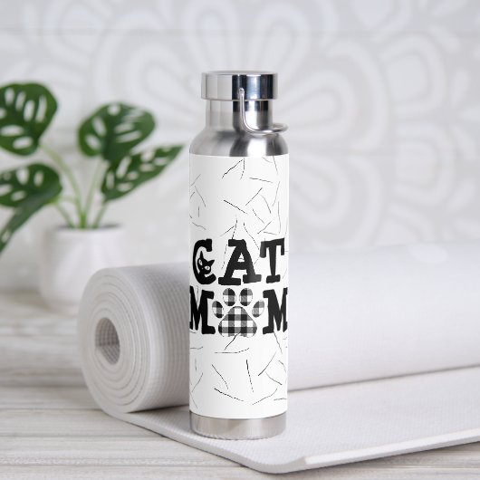 Katzenpawprint Mama mit Katzenhaaren Trinkflasche (Yoga)