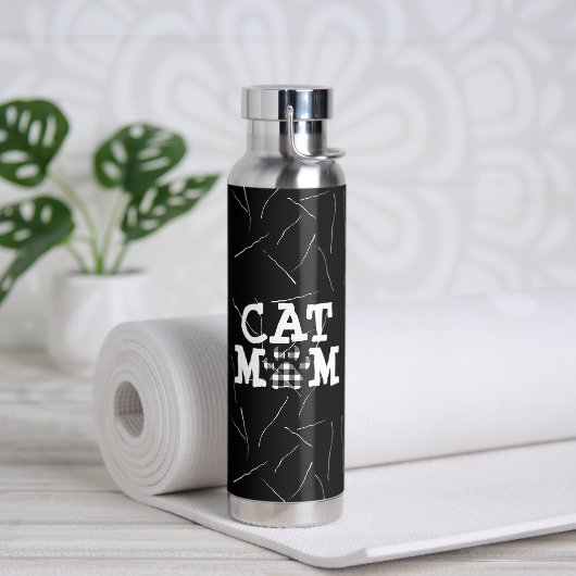Katzenpawprint Mama mit Katzenhaaren Trinkflasche (Yoga)
