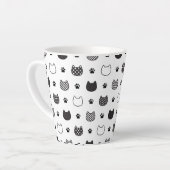 Katzenpaws & Faces - Niedliche Schwarz-Weiß-Latte- Milchtasse (Linke Ecke)