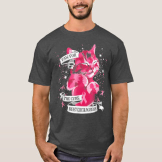Katzenpaws für das Kur-Brustkrebs-Bewusstsein rosa T-Shirt