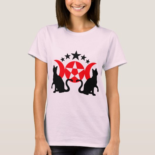 KatzenPentagram T-Shirt (Vorderseite)