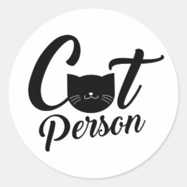 Katzenperson Runder Aufkleber