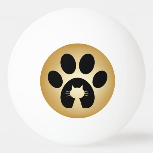 Katzenpfau Tischtennisball (Vorderseite)