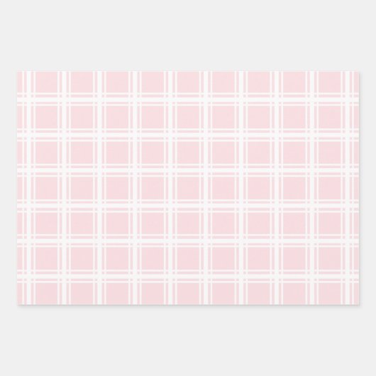 Katzenpflaster auf Rosa, Streifen und Plate Geschenkpapier Set (Vorderseite)