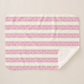 Katzenpflaster Drucke Rosa und antike weiße Streif Sherpadecke (Vorderseite (Horizontal))