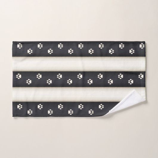 Katzenpflaster druckt schwarze und antike weiße St Badhandtuch Set (Handtuch)