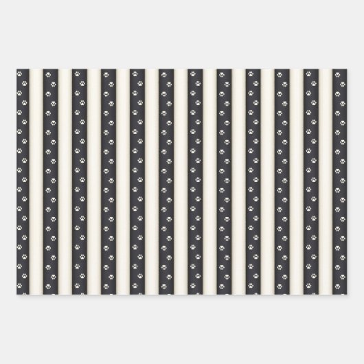 Katzenpflaster druckt schwarze und antike weiße St Geschenkpapier Set (Vorderseite 2)