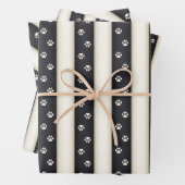 Katzenpflaster druckt schwarze und antike weiße St Geschenkpapier Set (Beispiel)