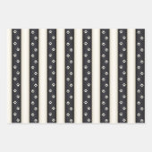 Katzenpflaster druckt schwarze und antike weiße St Geschenkpapier Set (Vorderseite)