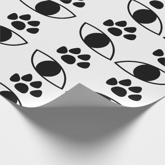 Katzenpflaster Schwarzweiß drucken Geschenkpapier (Ecke)