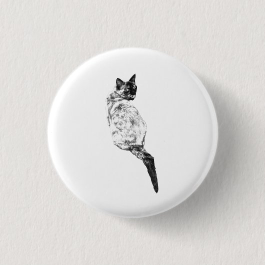Katzenpflege, dezenter Stil Button (Vorderseite)