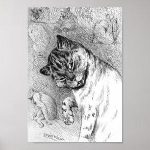 Katzenpflege, Louis Wain Poster