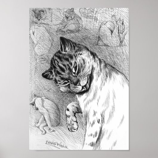 Katzenpflege, Louis Wain Poster (Vorne)
