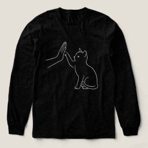 Katzenpfote High Five Linienkunst Schwarz-Tierlieb Tri-Blend Shirt