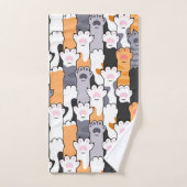 Katzenpfoten-Muster Badhandtuch Set (Handtuch)