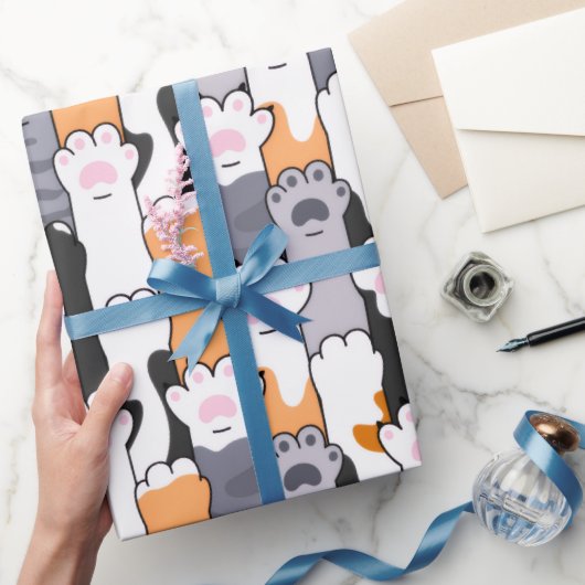 Katzenpfoten-Muster Geschenkpapier (Schenken)