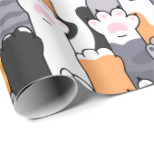 Katzenpfoten-Muster Geschenkpapier (Rolleneckpunkt)