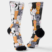 Katzenpfoten-Muster Socken (Gewinkelt)