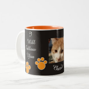 Katzenpfotenabdruck Humor Foto Zweifarbige Tasse