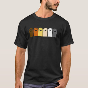 Katzenpfotenabdrücke in Bären-Pride-Farben LGBTQ+ T-Shirt