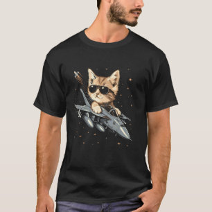 Katzenpilot Kätzchen fliegt Flugzeug Luftfahrt T-Shirt