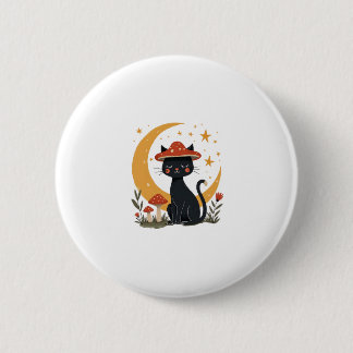Katzenpilzhut Cottagecore Kätzchen Kitty Frauen Gi Button