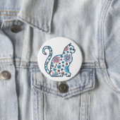 Katzenpink-blaue Blume Transgender-Stolz Button (Beispiel)