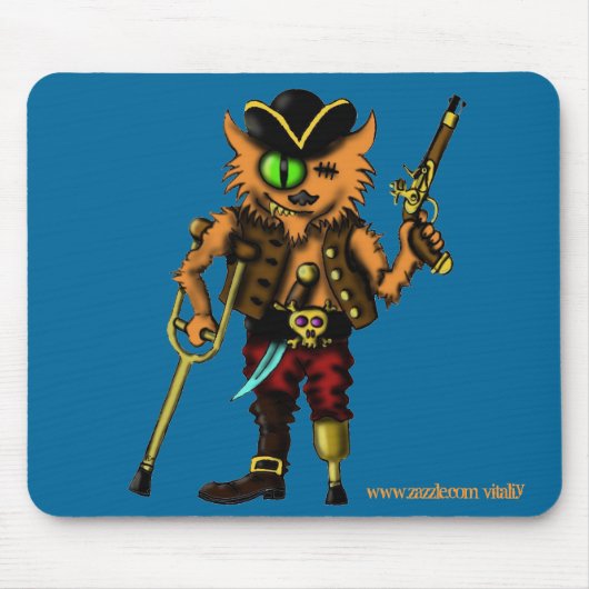 Katzenpirat lustiger mousepad Entwurf (Vorne)