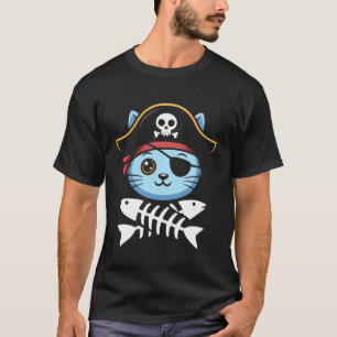 Katzenpirat Skelett Freeboater Bootfahren Boot Kap T-Shirt