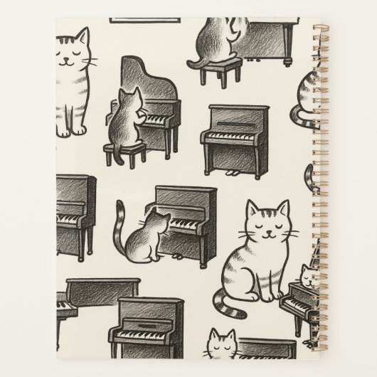 Katzenplaner auf dem Klavier Planer (Rückseite)