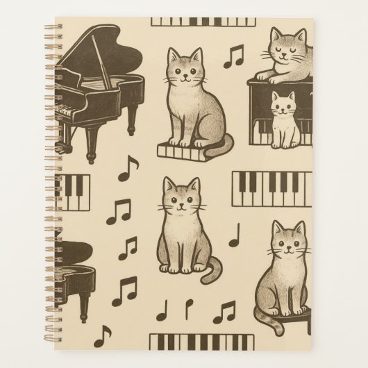 Katzenplaner auf einem verblassten Klavier Planer (Vorderseite)