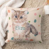 Katzenpolka-Punkte Kinderzimmer-Rosa-Kinder Kissen (Decke)