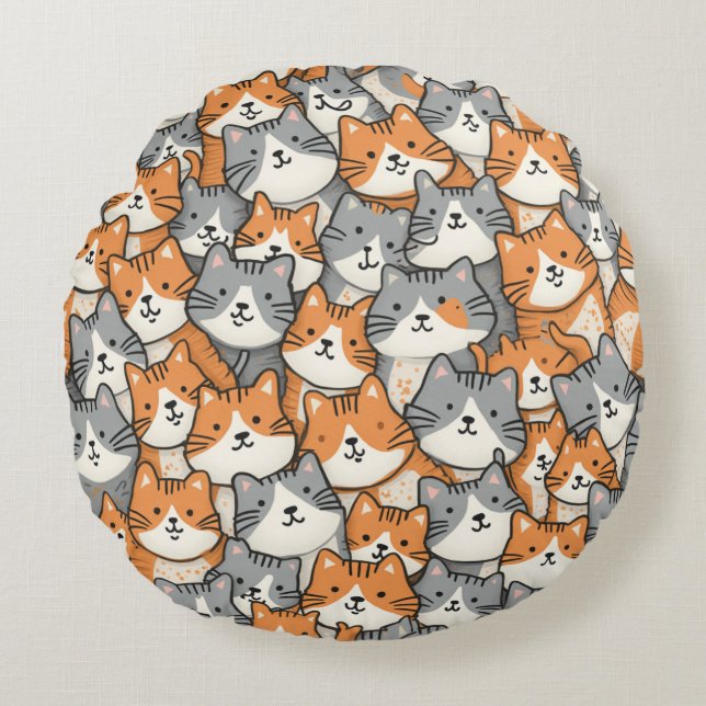 Katzenpolster Rundes Kissen (Vorderseite)