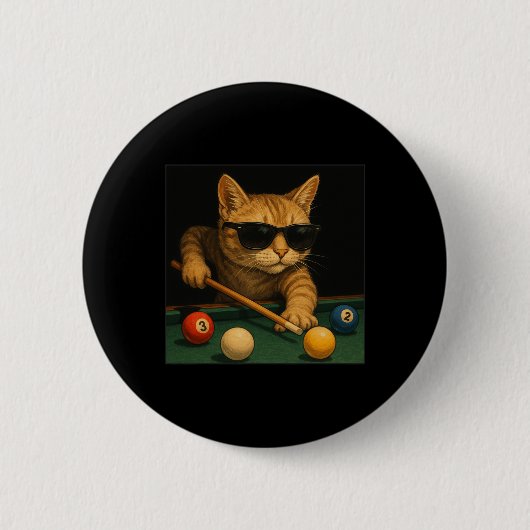 Katzenpool Billard in Lounge Cooles Sonnenbad Button (Vorderseite)