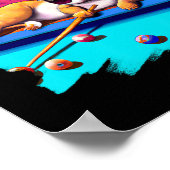 Katzenpool Billard in Lounge Cooles Sonnenbad Poster (Ecke)