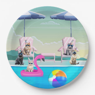 Katzenpool-Party Pappteller