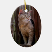 Katzenporzellanschmuck Keramik Ornament (Hinten)