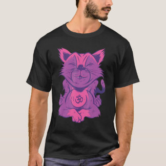 Katzenpose Übungs-Om-Meditationsposition Lotus-Mee T-Shirt