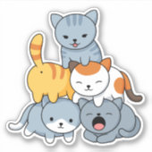 Katzenpyramide - Gruppe von Katzen Aufkleber (Vorderseite)