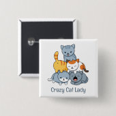 Katzenpyramide - Gruppe von Katzen Button (Vorne & Hinten)