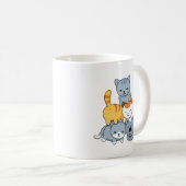 Katzenpyramide - Gruppe von Katzen Kaffeetasse (VorderseiteRechts)