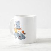 Katzenpyramide - Gruppe von Katzen Kaffeetasse (Vorderseite Links)
