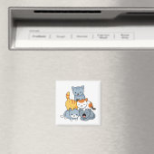Katzenpyramide - Gruppe von Katzen Magnet (In Situ (Geschirrspüler))