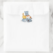 Katzenpyramide - Gruppe von Katzen Quadratischer Aufkleber (Tasche)
