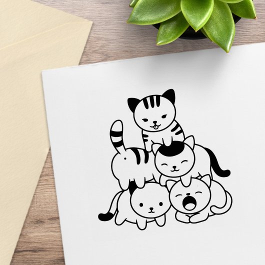Katzenpyramide Gummistempel